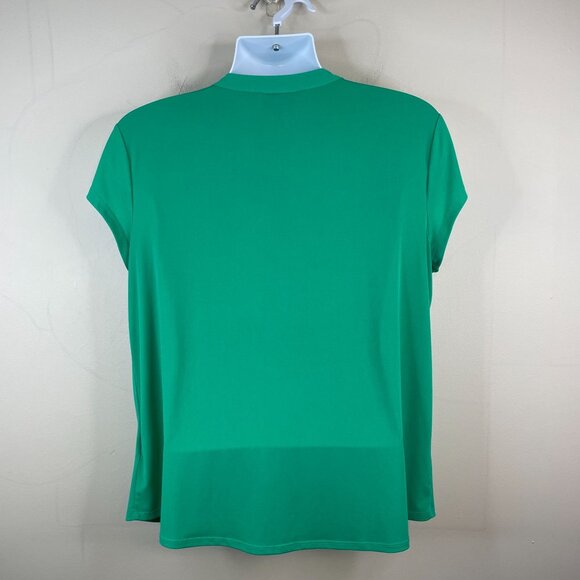 Dana Buchman Womens Travel Knit Tunic Top Size XL Green Button Up Comfy Office - Picture 2 of 13